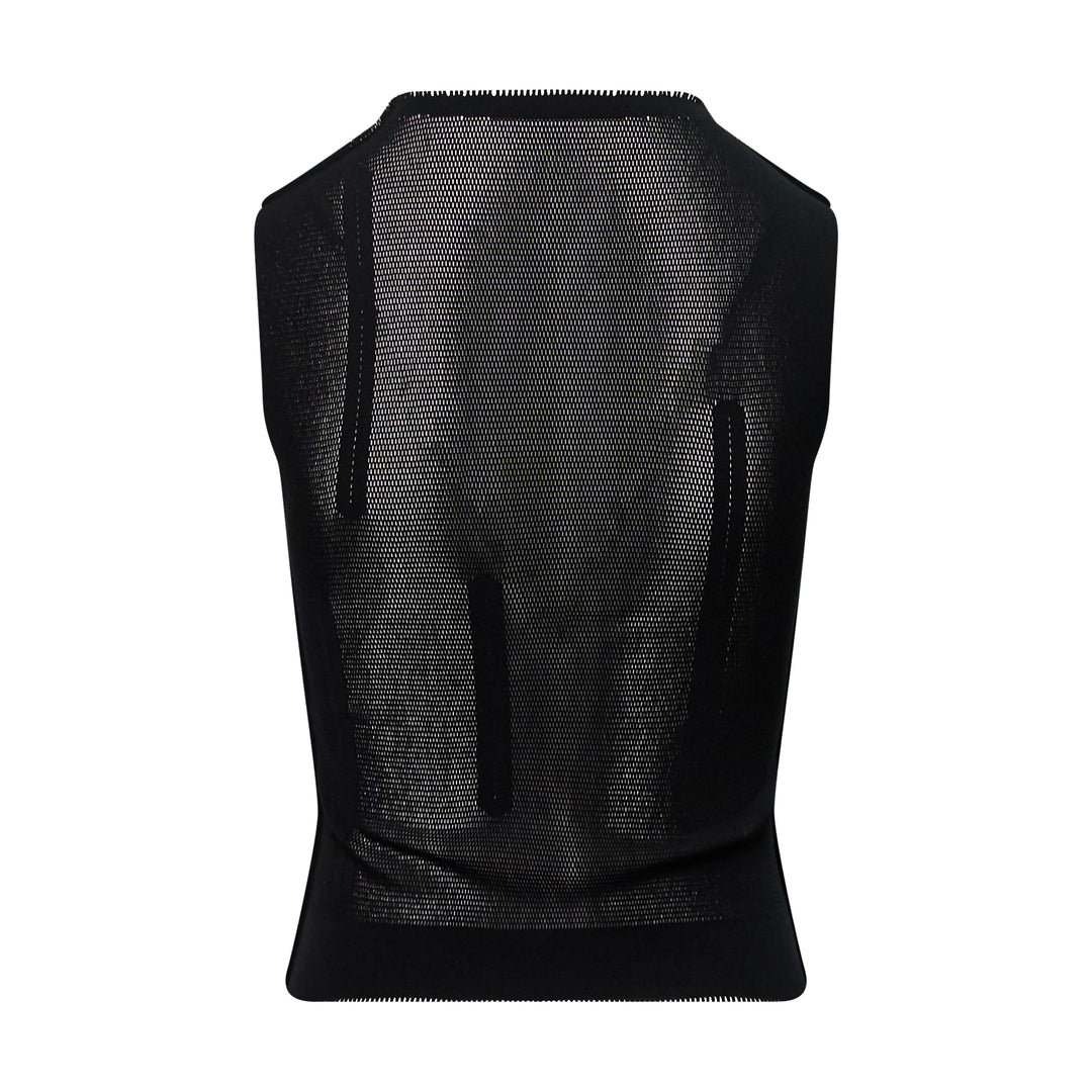 Slits Mesh Knit Top