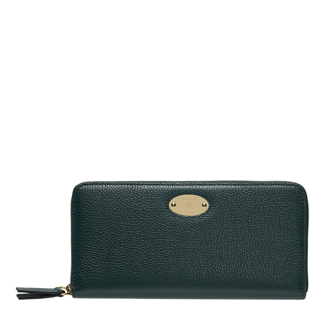 Mulberry Plaque 8 Credit Card Zip Purse Small Classic Grain