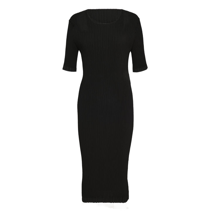 Hatching Pleated Dress