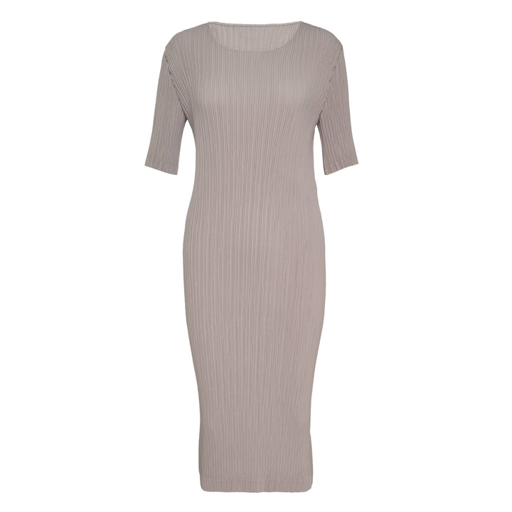 Hatching Pleated Dress