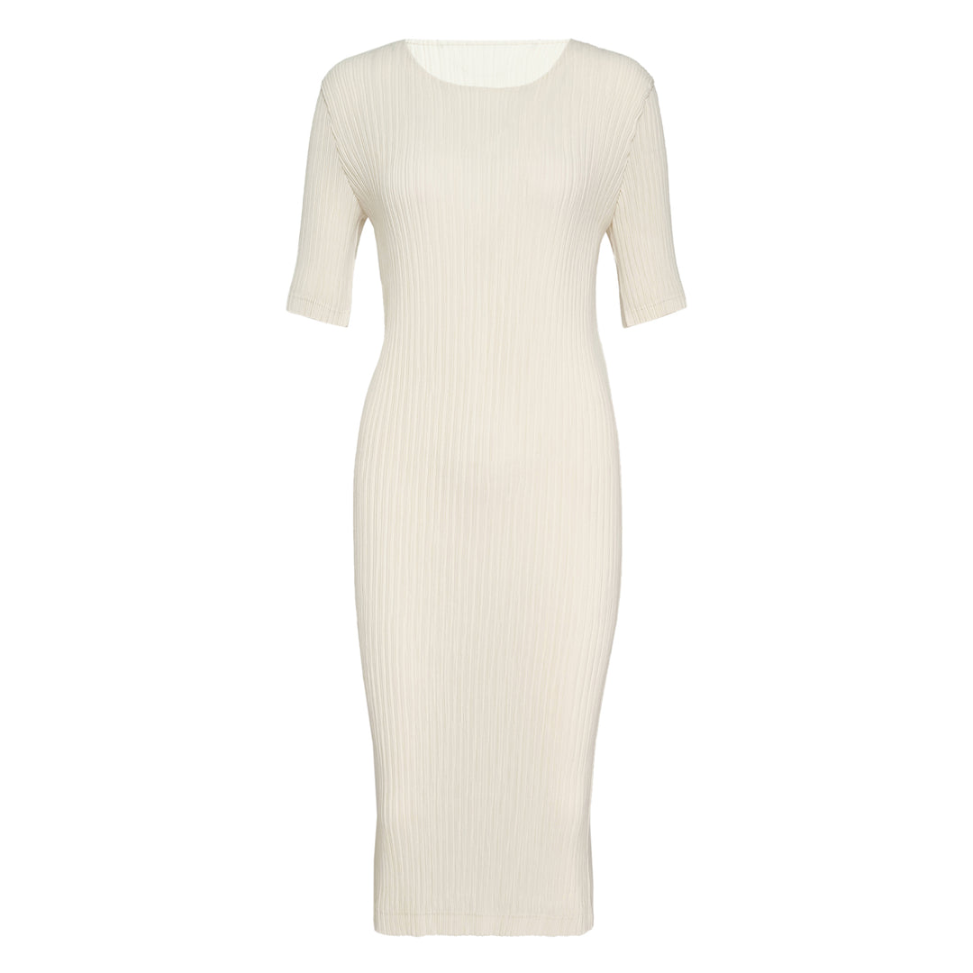 Hatching Pleated Dress