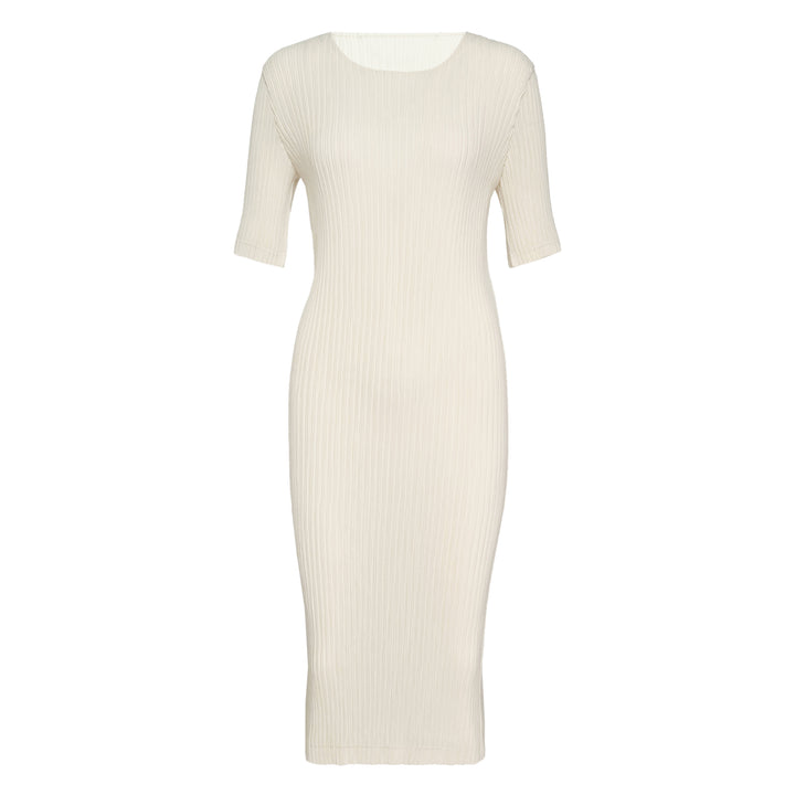 Hatching Pleated Dress