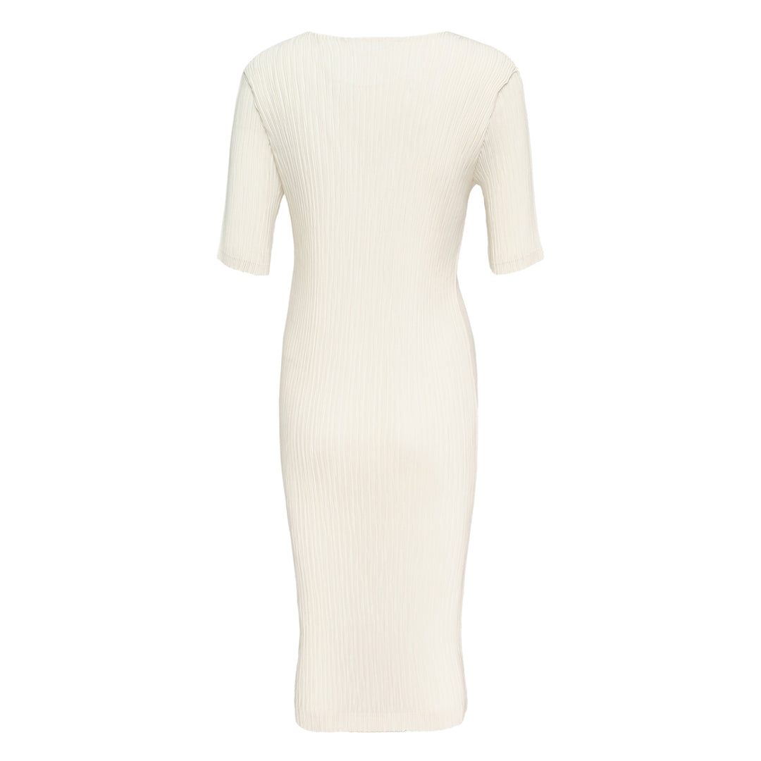 Hatching Pleated Dress