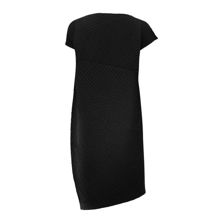 Plaster Pleats Solid Pleated Dress