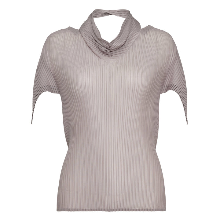 Sheer Scarf Pleated Top