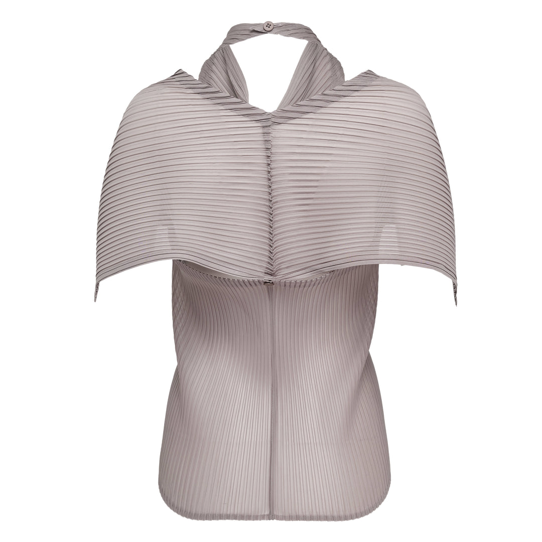 Sheer Scarf Pleated Top