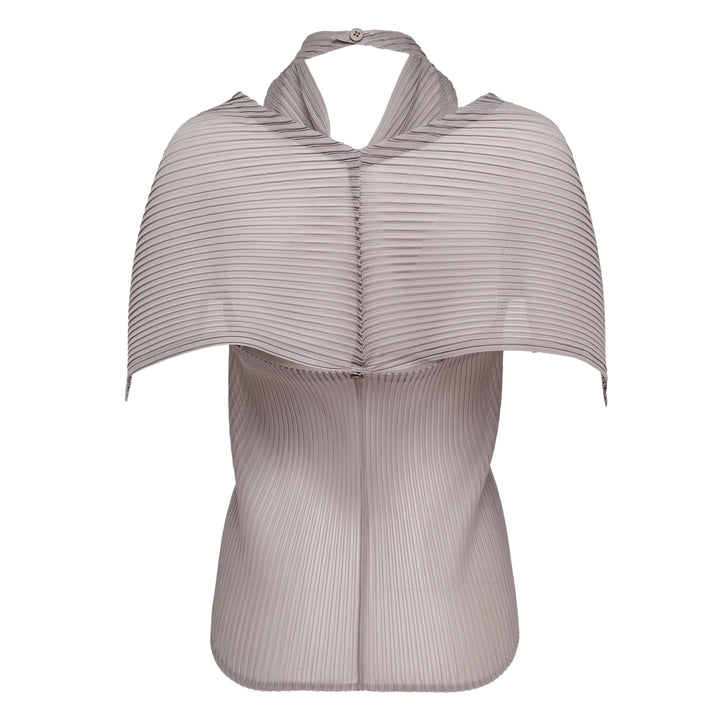 Sheer Scarf Pleated Top