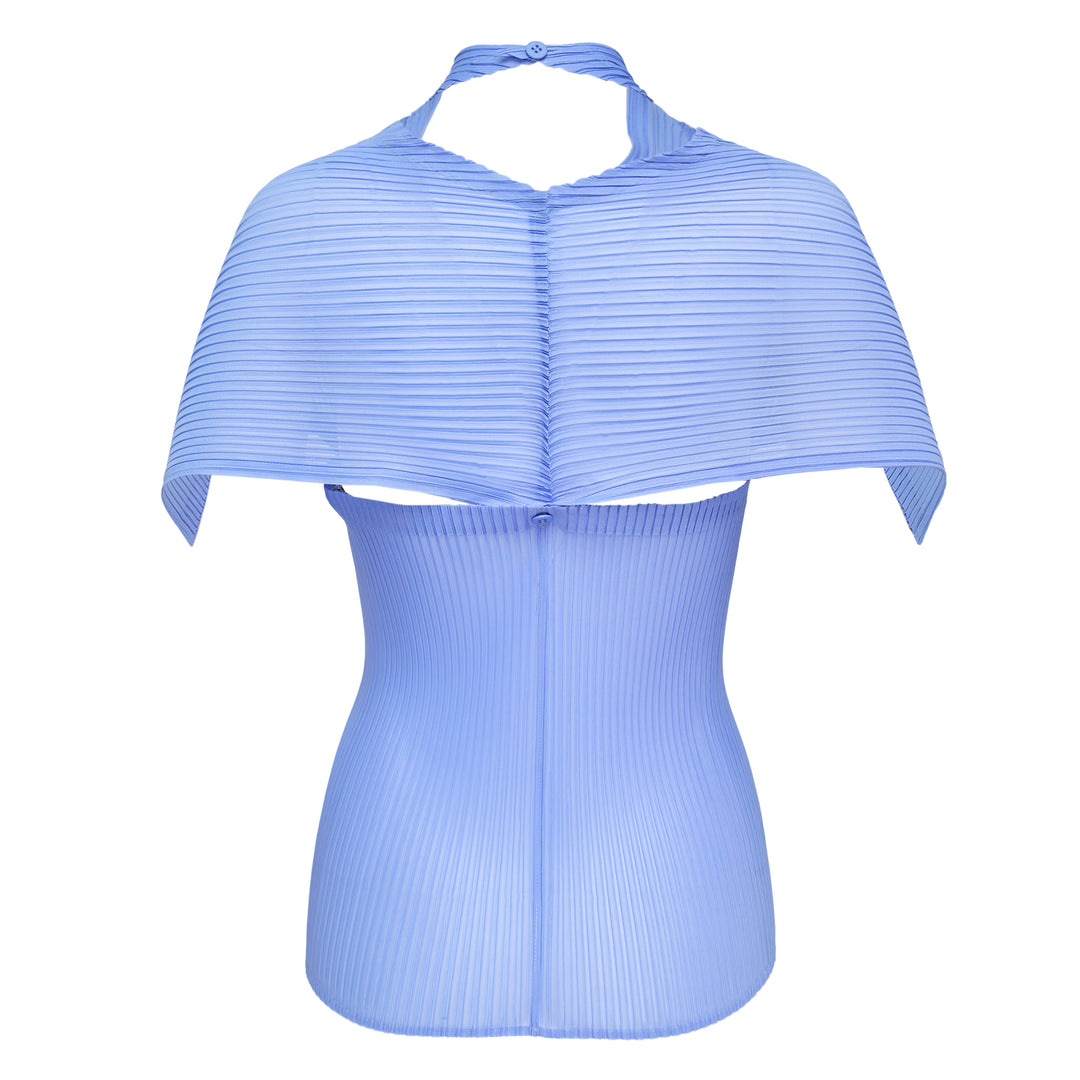 Sheer Scarf Pleated Top