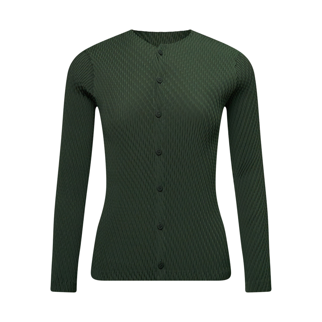 Rhombus Pleated Cardigan