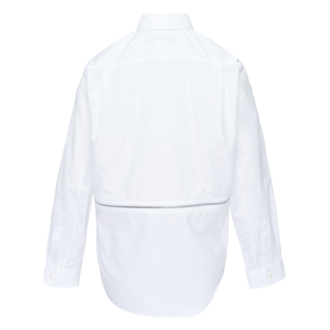 Black Oversized Cotton Zip Detail Shirt