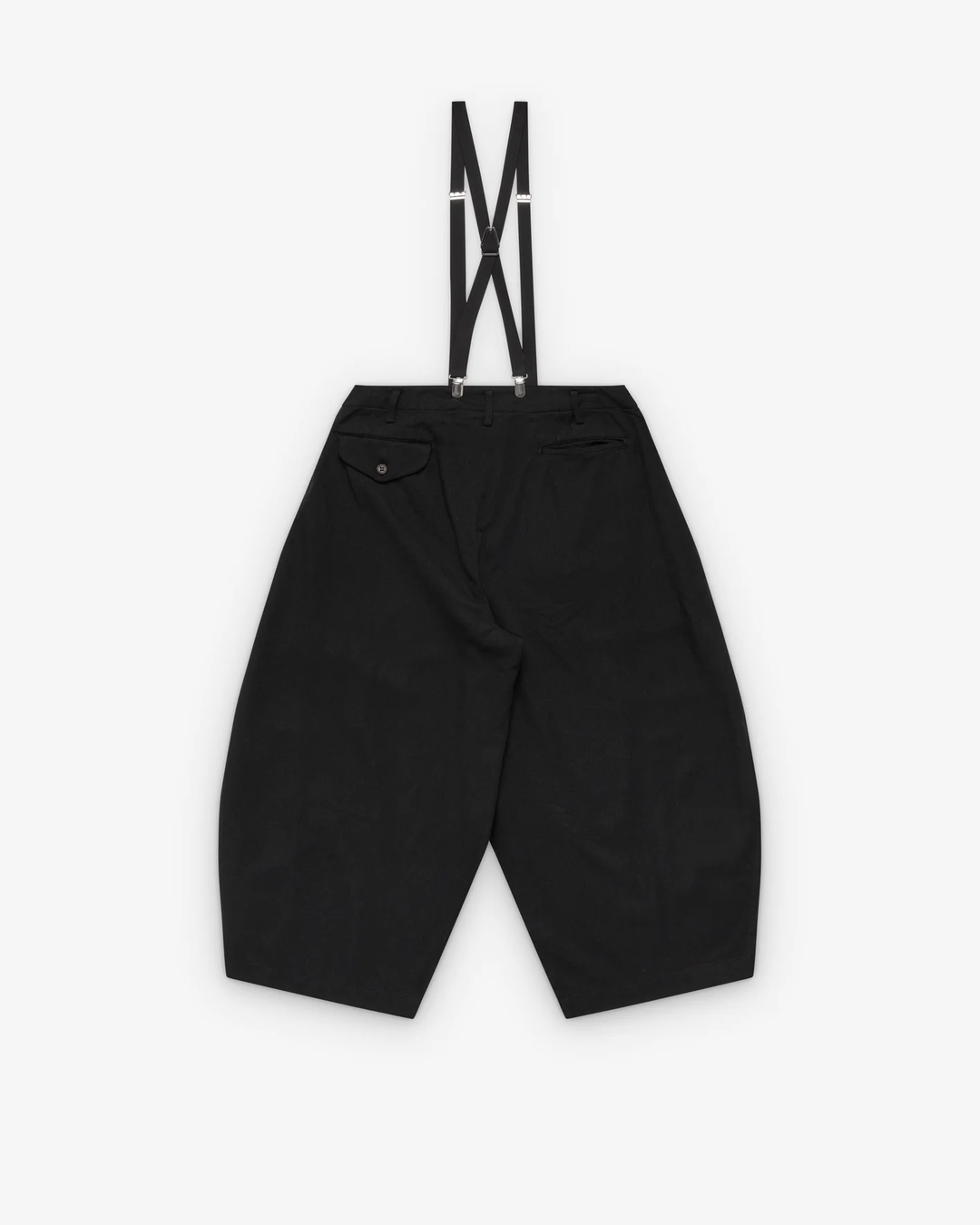 Black Wide-Leg Suspender Pants