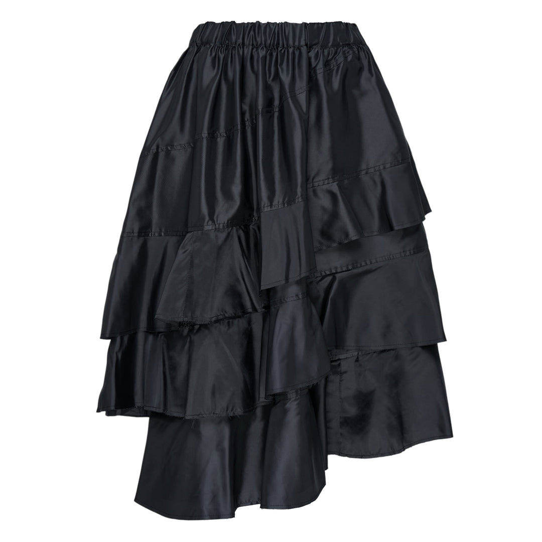 Ruffle-Tiered Asymmetrical Skirt