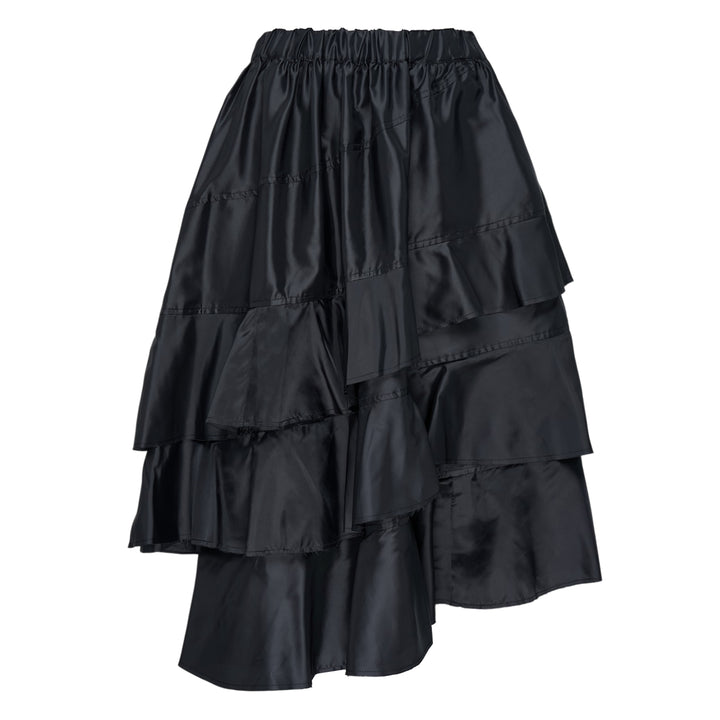 Ruffle-Tiered Asymmetrical Skirt