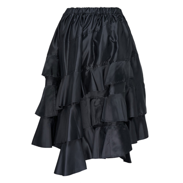 Ruffle-Tiered Asymmetrical Skirt