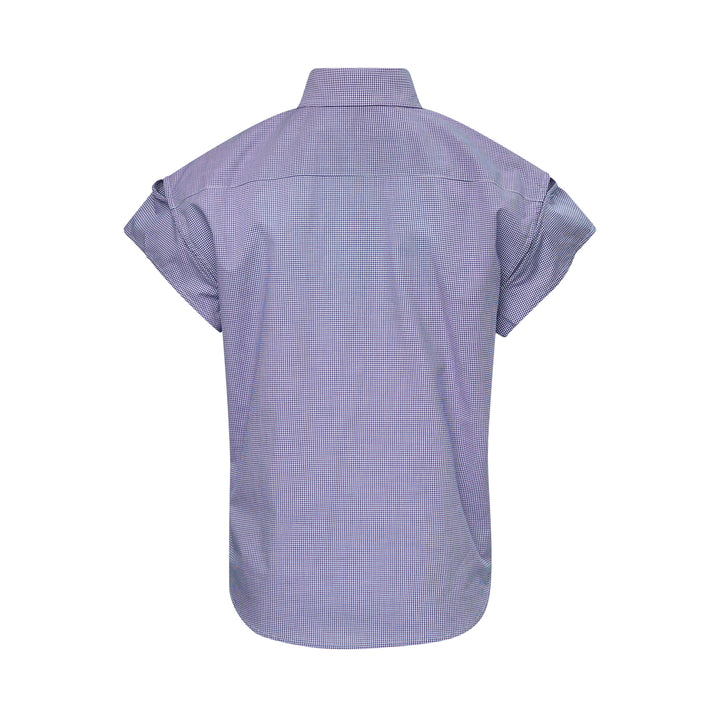 Navy Check Wire-Sleeve Shirt