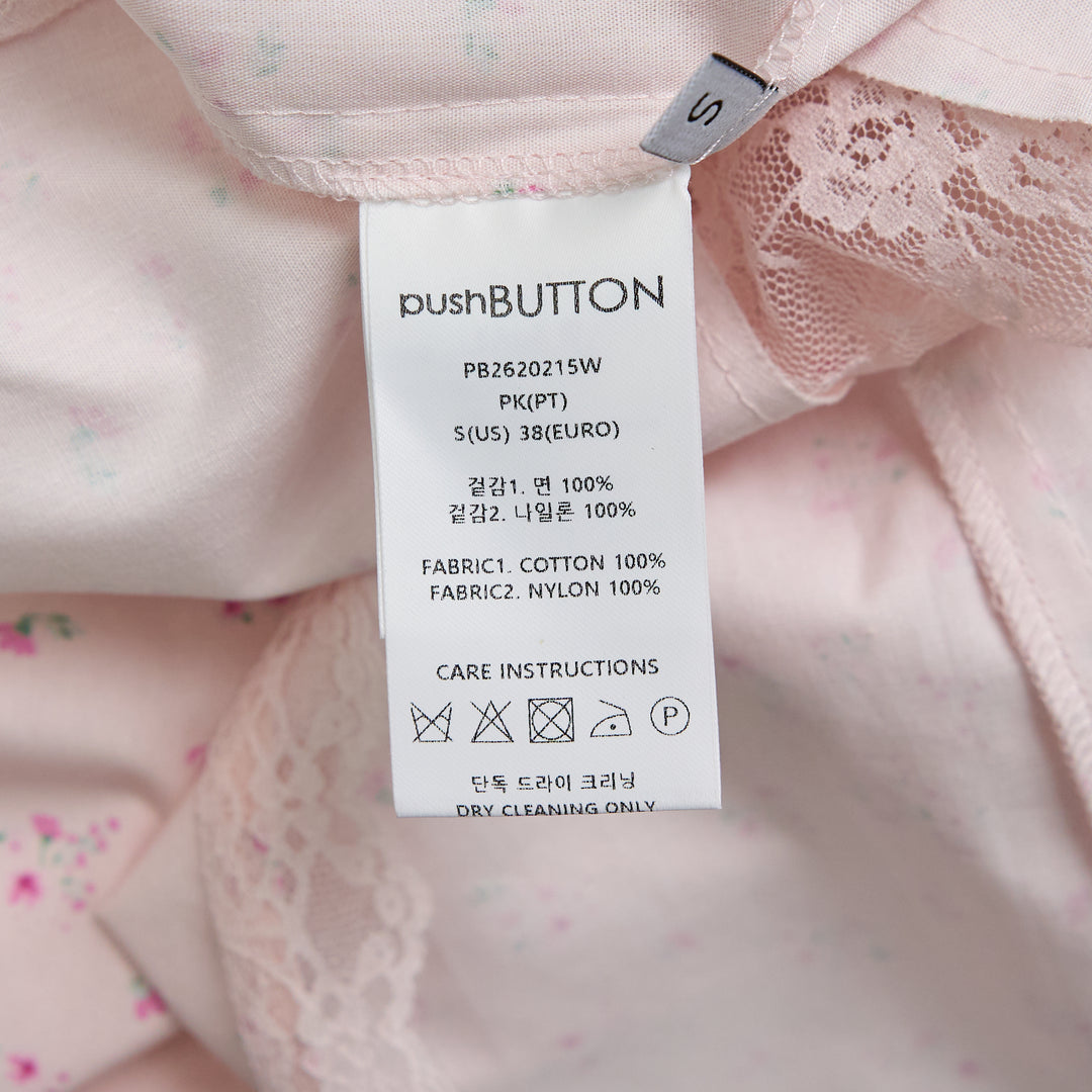 Pink Floral Asymmetric Star Lace Blouse