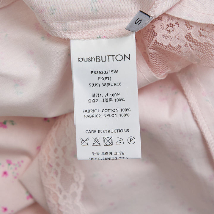 Pink Floral Asymmetric Star Lace Blouse