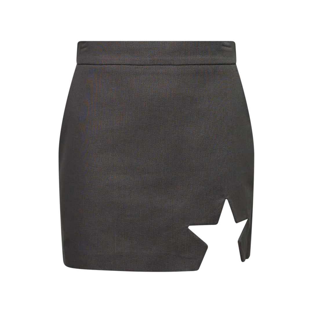 Gray Star Cutout Mini Skirt