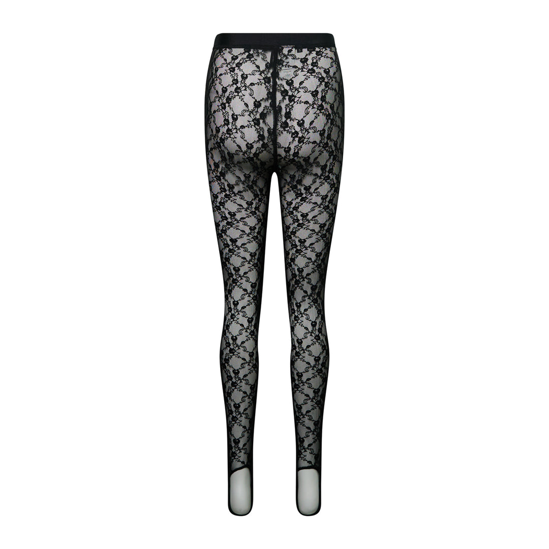 Black Lace Star Patch Leggings