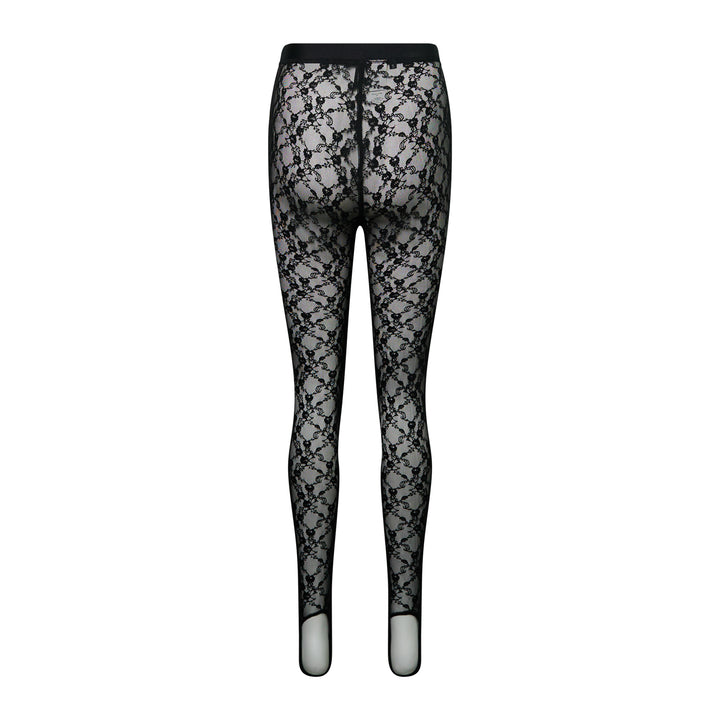Black Lace Star Patch Leggings