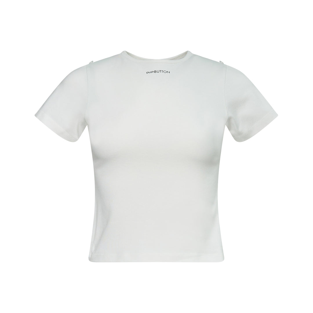 Zero White Adjustable Crop T-Shirt