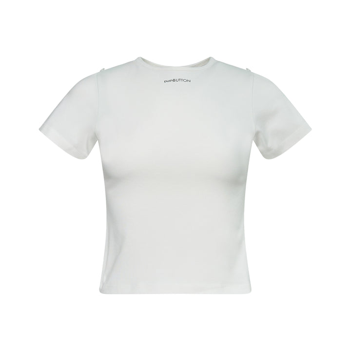 Zero White Adjustable Crop T-Shirt