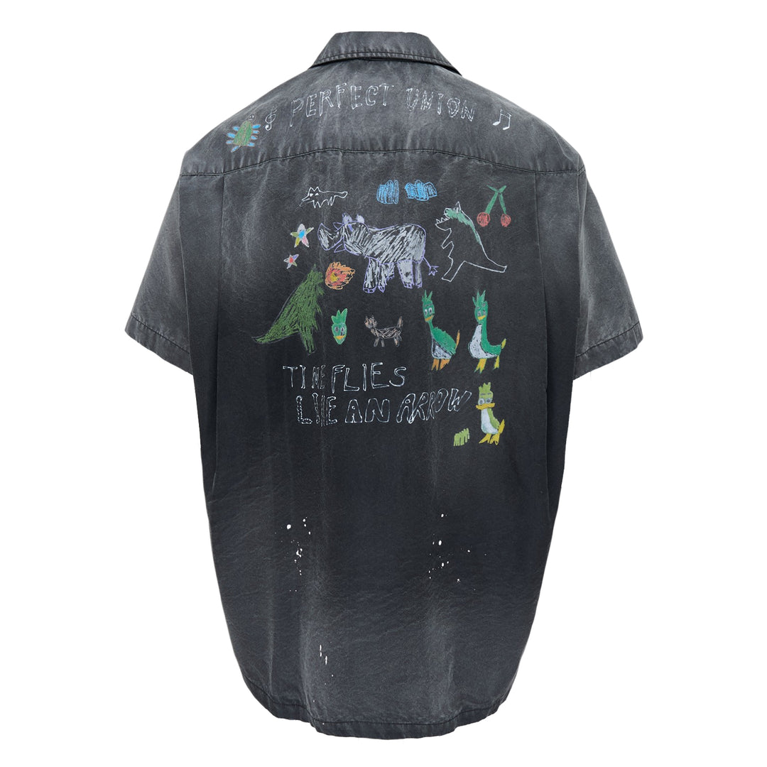 Hand Drawing Short Sleeve Shirt