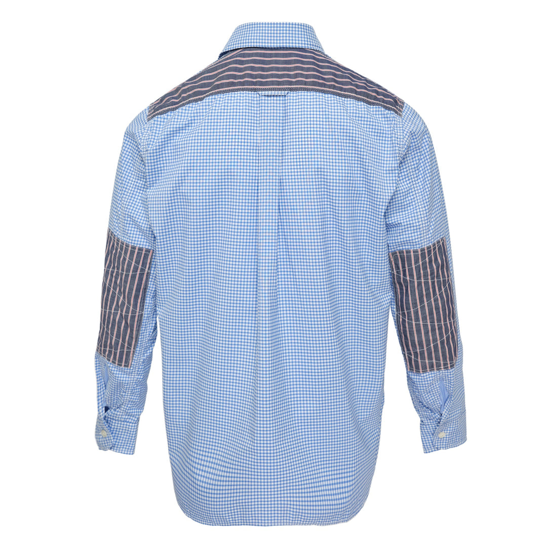 Blue White Checkered Long Sleeve Shirt