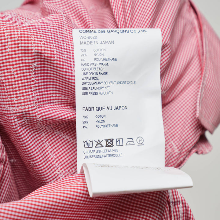 Red White Checked Long Sleeve Button Shirt