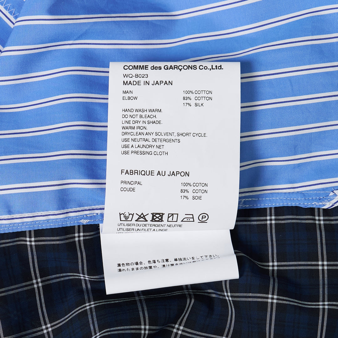 Blue Cotton Stripe Check Shirt