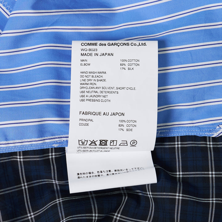 Blue Cotton Stripe Check Shirt