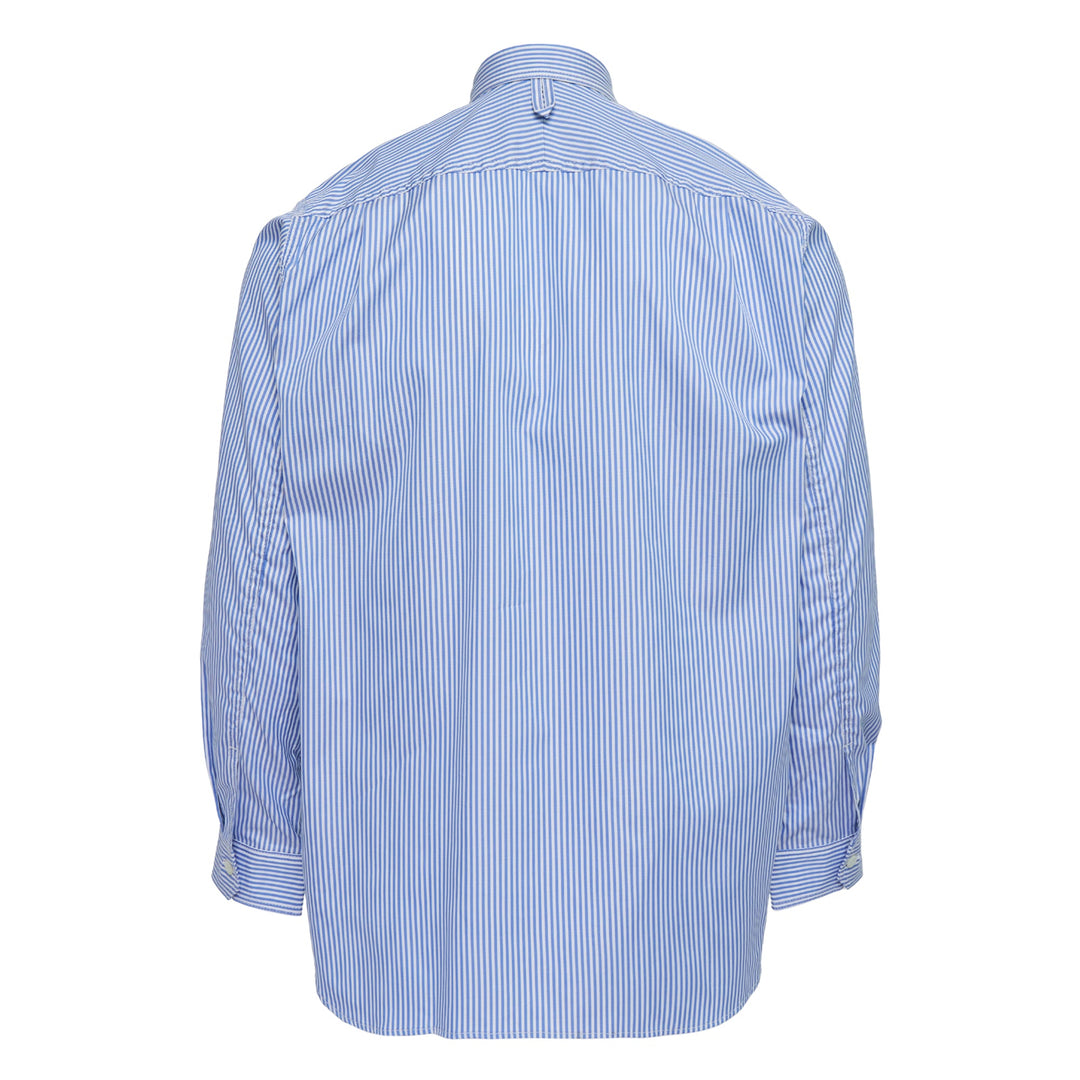 Blue Cotton Strip Button-Up