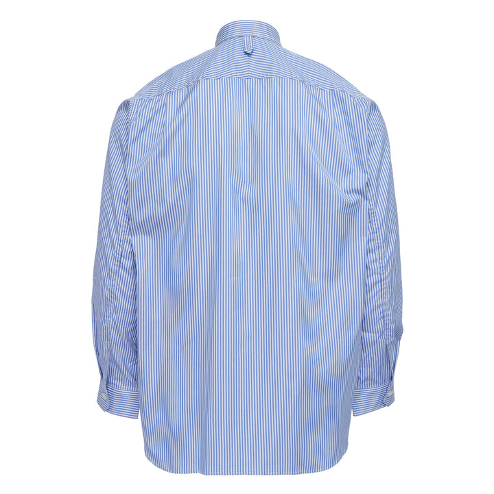 Blue Cotton Strip Button-Up