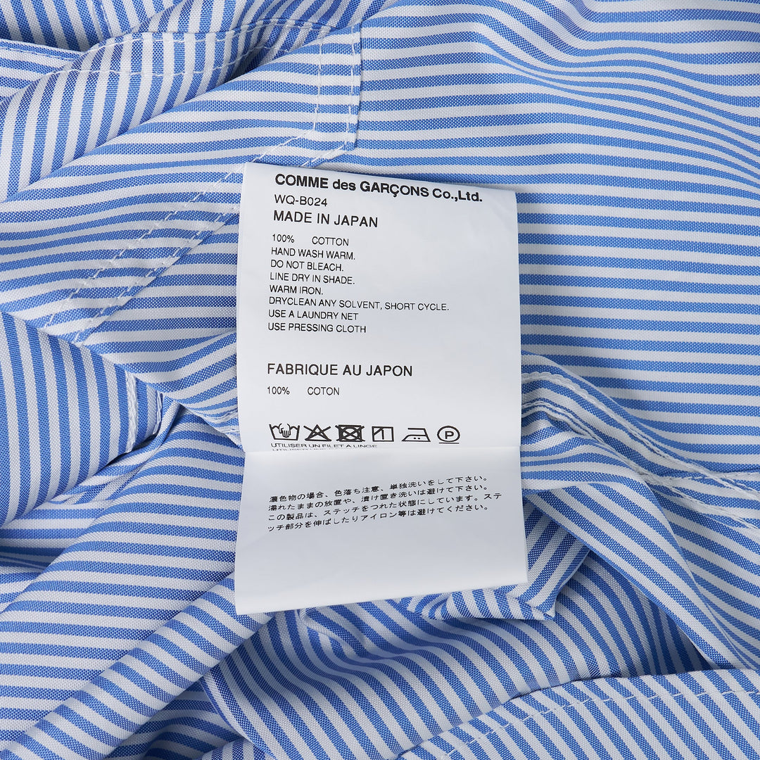 Blue Cotton Strip Button-Up