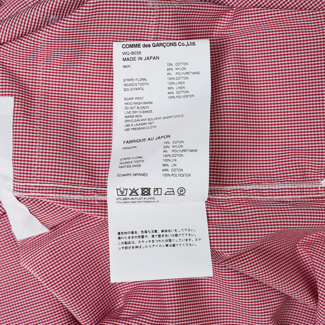 Junya Watanabe Red Patchwork Multi-Fabric Shirt – Available at Club 21, Official Retailer in Singapore, Malaysia & Thailand with Global Shipping Online