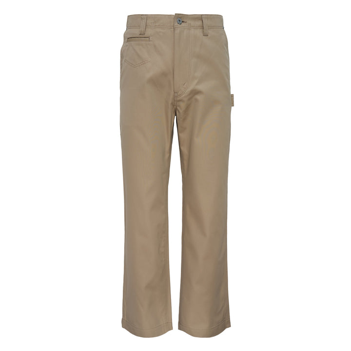 Beige Cotton Gabardine Straight Pants