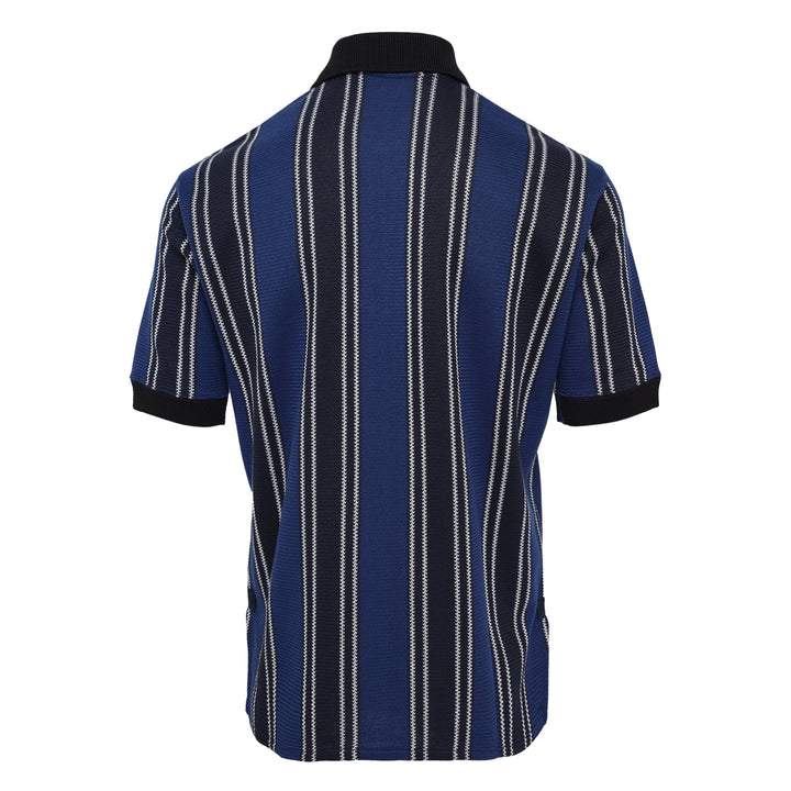 Raschel Short Sleeve Polo Vertical Stripe