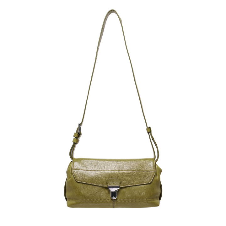 Small Glossy Vegetable Leather Shoulder Bag
