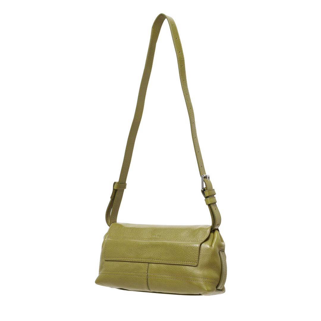 Small Glossy Vegetable Leather Shoulder Bag