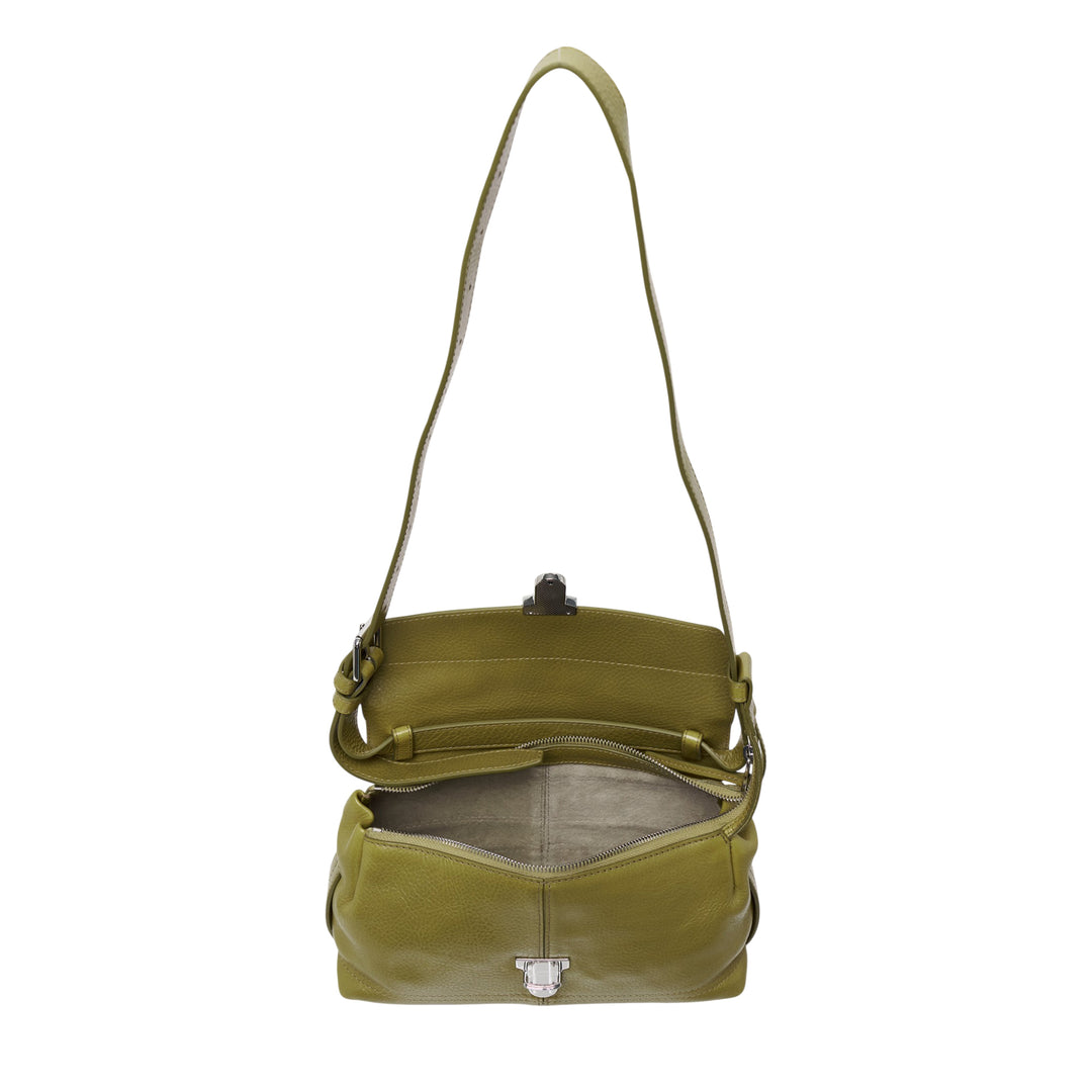 Small Glossy Vegetable Leather Shoulder Bag
