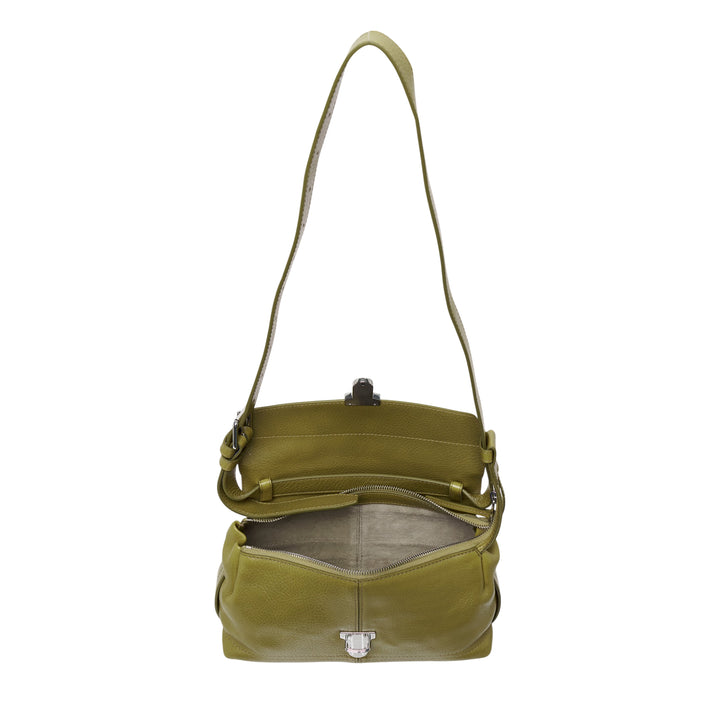 Small Glossy Vegetable Leather Shoulder Bag