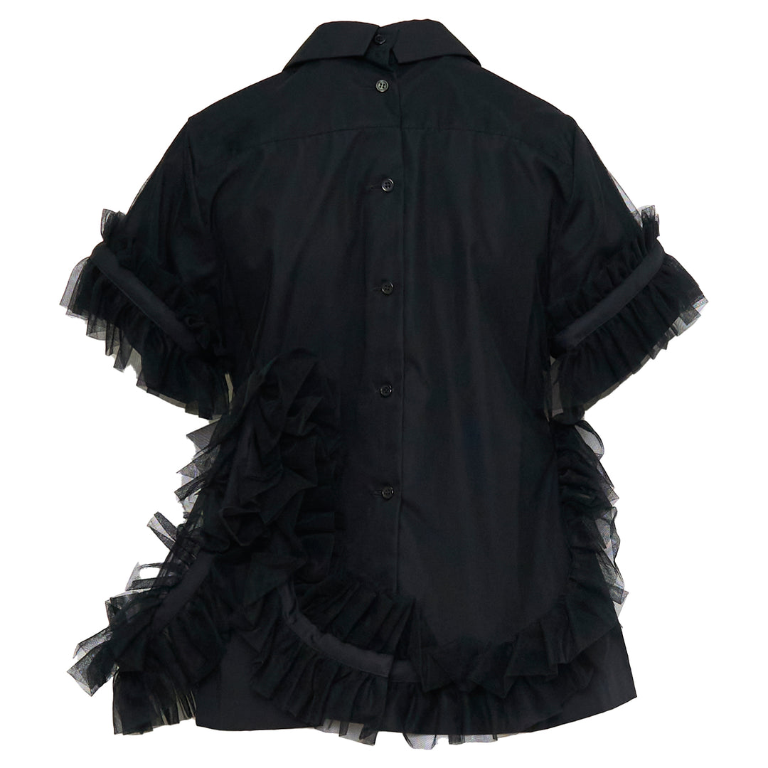 Noir Kei Ninomiya Cotton Typewriter x Nylon Tulle Blouse – Available at Club 21, Official Retailer in Singapore, Malaysia & Thailand with Global Shipping Online