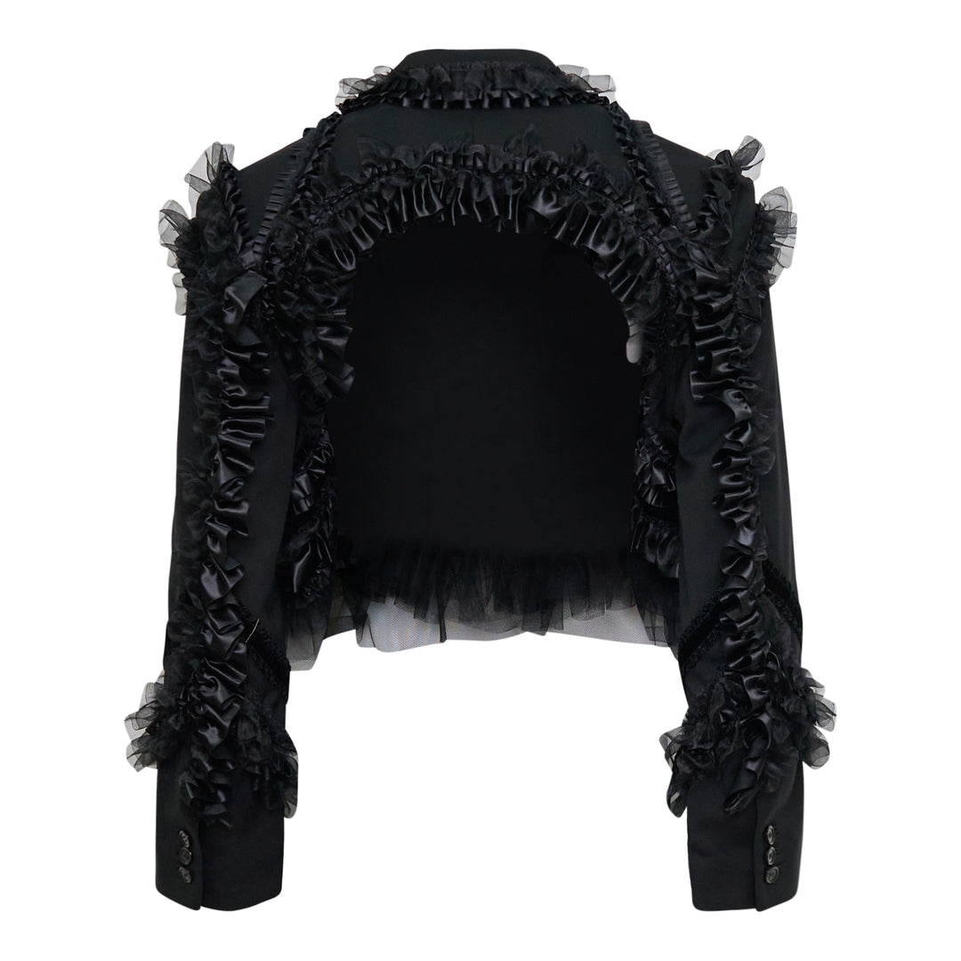 Noir Kei Ninomiya Wool Oxford x Nylon Tulle Jacket – Available at Club 21, Official Retailer in Singapore, Malaysia & Thailand with Global Shipping Online
