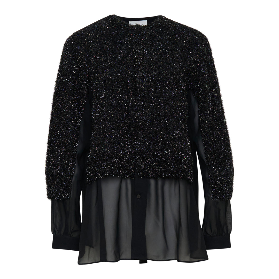 Noir Kei Ninomiya Lame Fur x Polyester Georgette Top – Available at Club 21, Official Retailer in Singapore, Malaysia & Thailand with Global Shipping Online