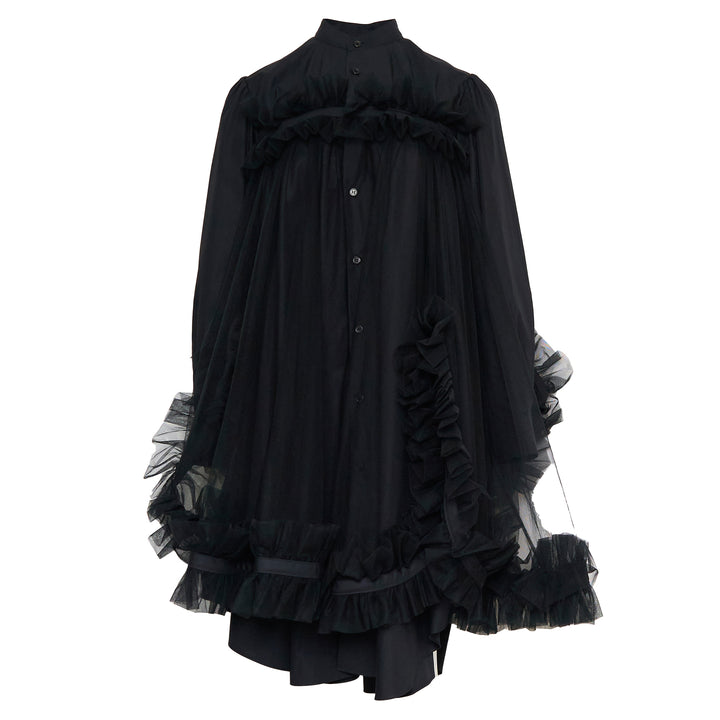 Noir Kei Ninomiya Cotton Typewriter x Nylon Tulle Blouse – Available at Club 21, Official Retailer in Singapore, Malaysia & Thailand with Global Shipping Online