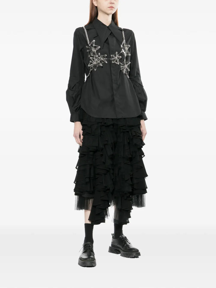 Wool Gabardine x Polyester Skirt