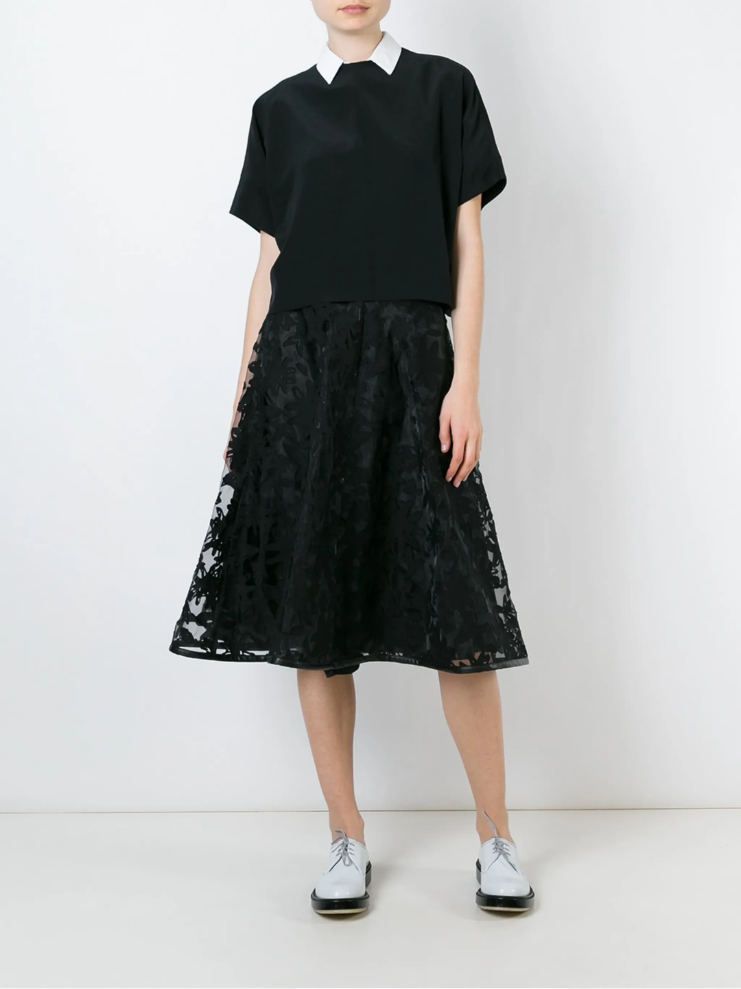 Wool Polyester Gabardine Skirt