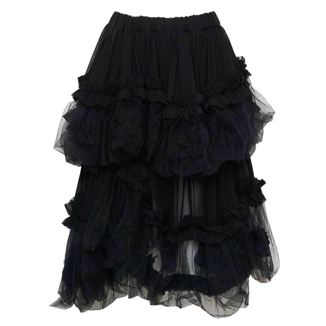 Noir Kei Ninomiya Polyester Georgette x Nylon Tulle Skirt – Available at Club 21, Official Retailer in Singapore, Malaysia & Thailand with Global Shipping Online