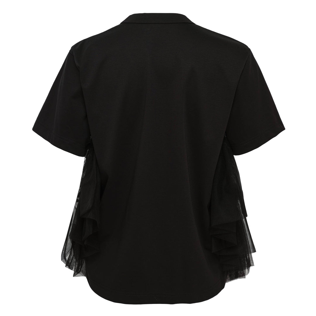 Cotton Ponte x Nylon Tulle