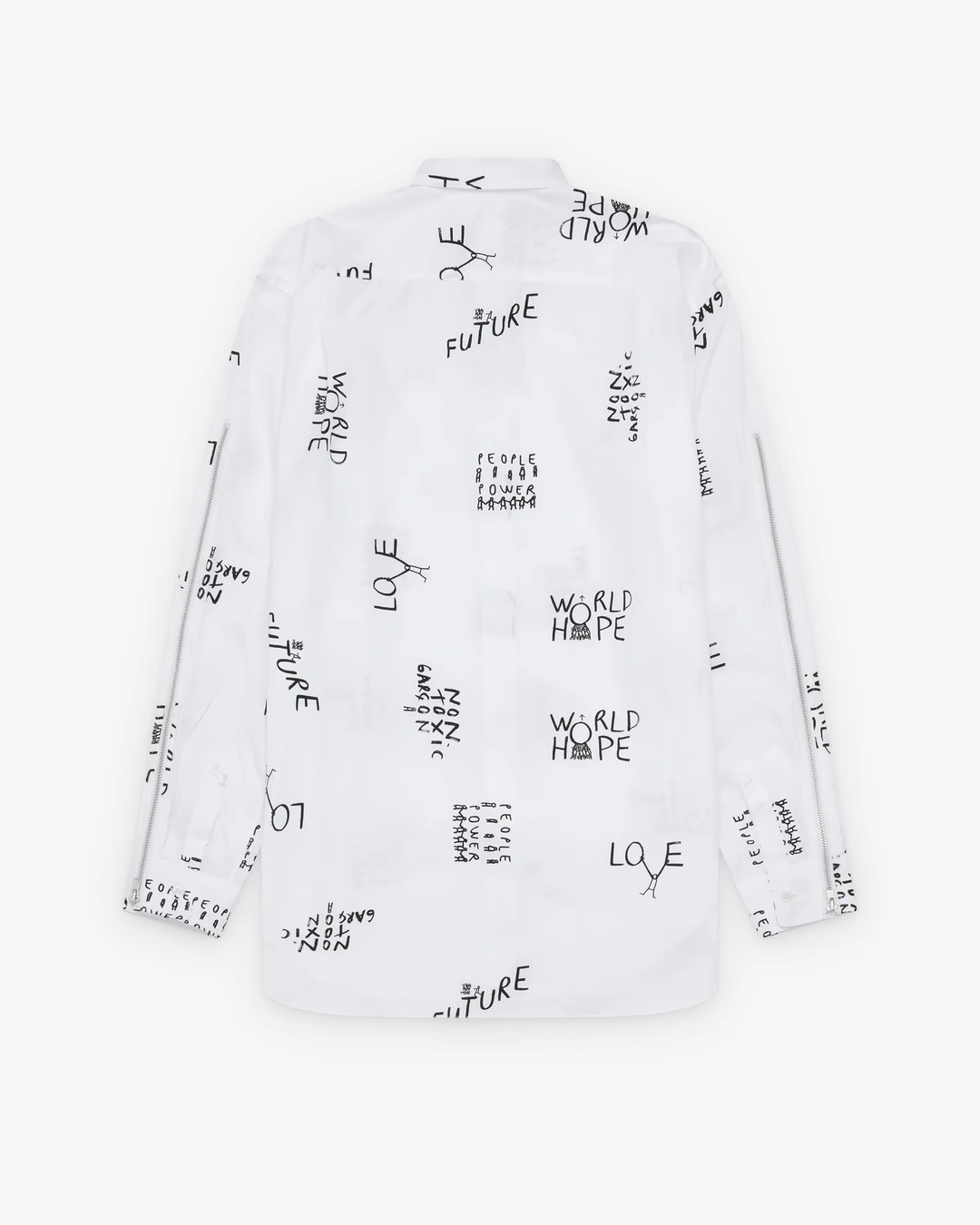 All-Over Printed Words Detail Shirt